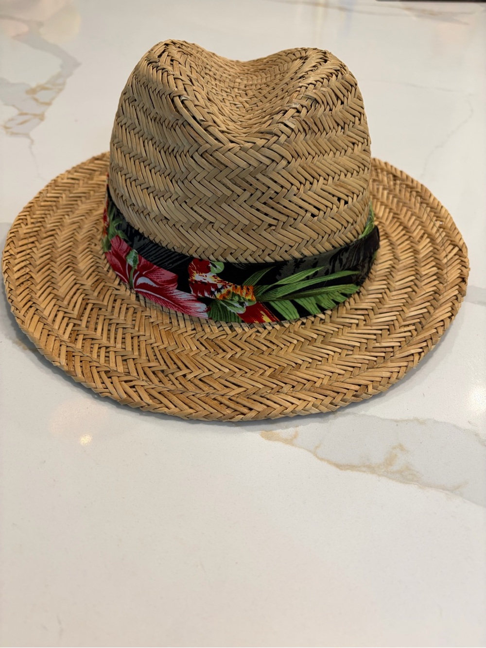 Coastalista Straw Panama Hat with Tropical Band